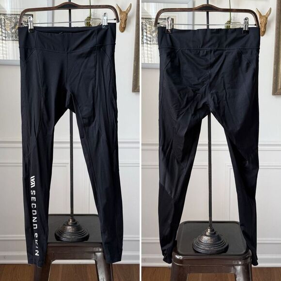 Second Skin Compression Pants Leggings Black M 28” Inseam - Picture 1 of 8